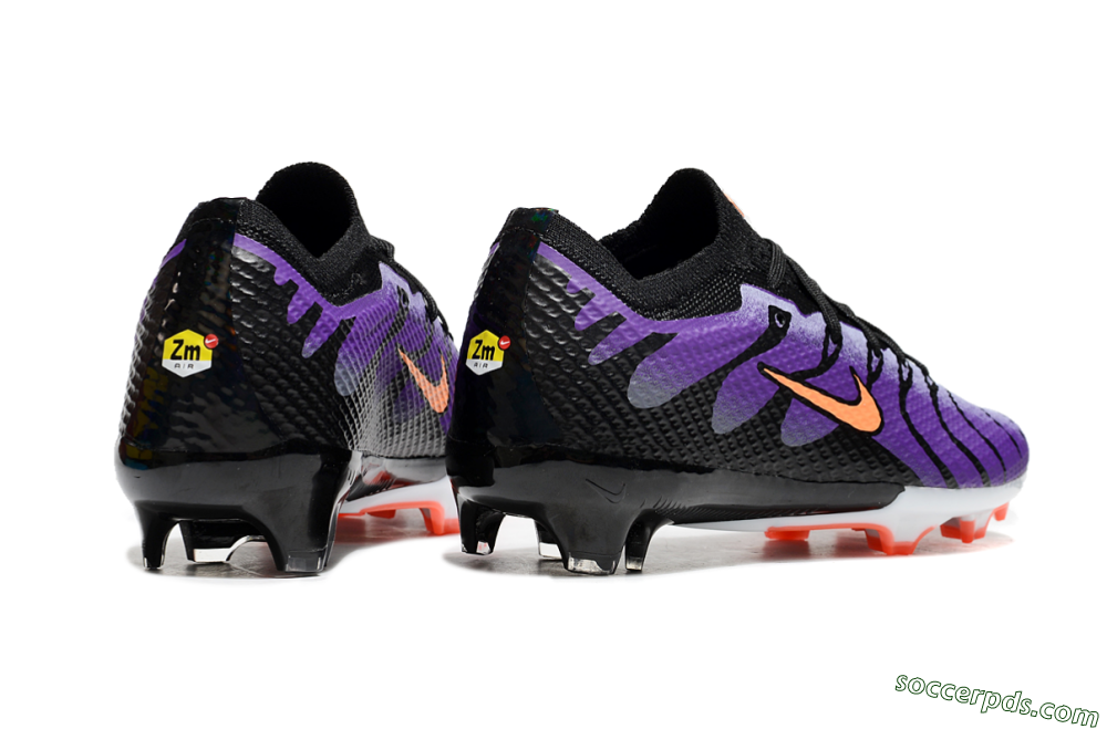 Kids Nike Air Zoom Mercurial Vapor 15 Elite FG Low-Tops Football Boots - Purple/Orange/Black 7