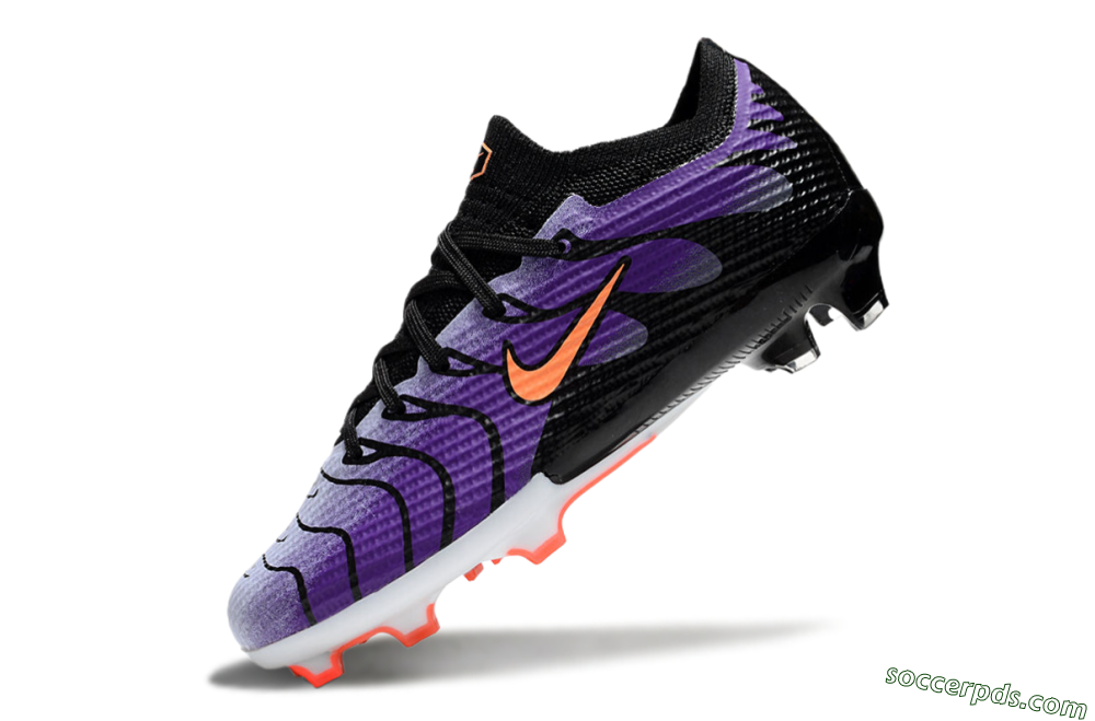 Kids Nike Air Zoom Mercurial Vapor 15 Elite FG Low-Tops Football Boots - Purple/Orange/Black 5