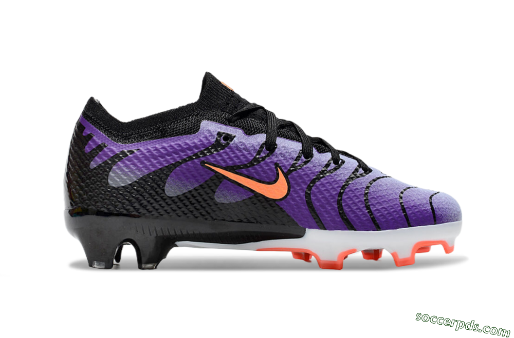 Kids Nike Air Zoom Mercurial Vapor 15 Elite FG Low-Tops Football Boots - Purple/Orange/Black 6
