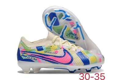 Kids Nike Air Zoom Mercurial Vapor 15 Elite FG Low-Tops Football Boots - Beige/Blue/Yellow/Pink