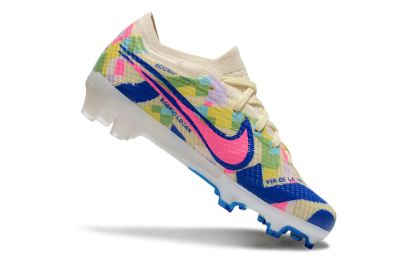 Kids Nike Air Zoom Mercurial Vapor 15 Elite FG Low-Tops Football Boots - Beige/Blue/Yellow/Pink