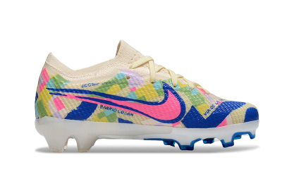 Kids Nike Air Zoom Mercurial Vapor 15 Elite FG Low-Tops Football Boots - Beige/Blue/Yellow/Pink