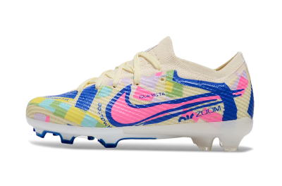Kids Nike Air Zoom Mercurial Vapor 15 Elite FG Low-Tops Football Boots - Beige/Blue/Yellow/Pink