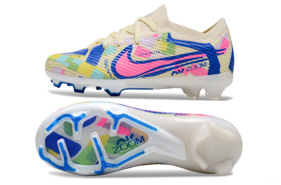Kids Nike Air Zoom Mercurial Vapor 15 Elite FG Low-Tops Football Boots - Beige/Blue/Yellow/Pink