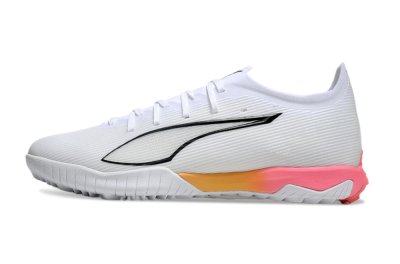 Puma Ultra Ultimate TF Low-Tops Football Shoes - White/Black/Yellow/Pink