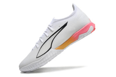 Puma Ultra Ultimate TF Low-Tops Football Shoes - White/Black/Yellow/Pink