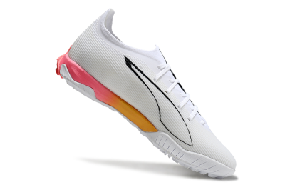 Puma Ultra Ultimate TF Low-Tops Football Shoes - White/Black/Yellow/Pink