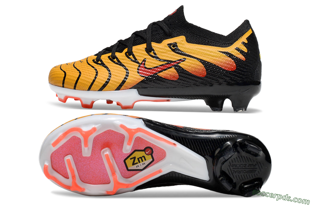 Kids Nike Air Zoom Mercurial Vapor 15 Elite FG Low-Tops Football Boots - Yellow/Black/Red 0