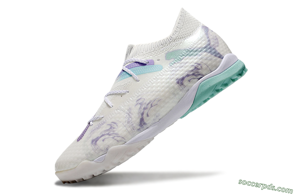 Puma Future Ultimate TF Low-Tops Football Shoes - Beige/Jade/Purple 5