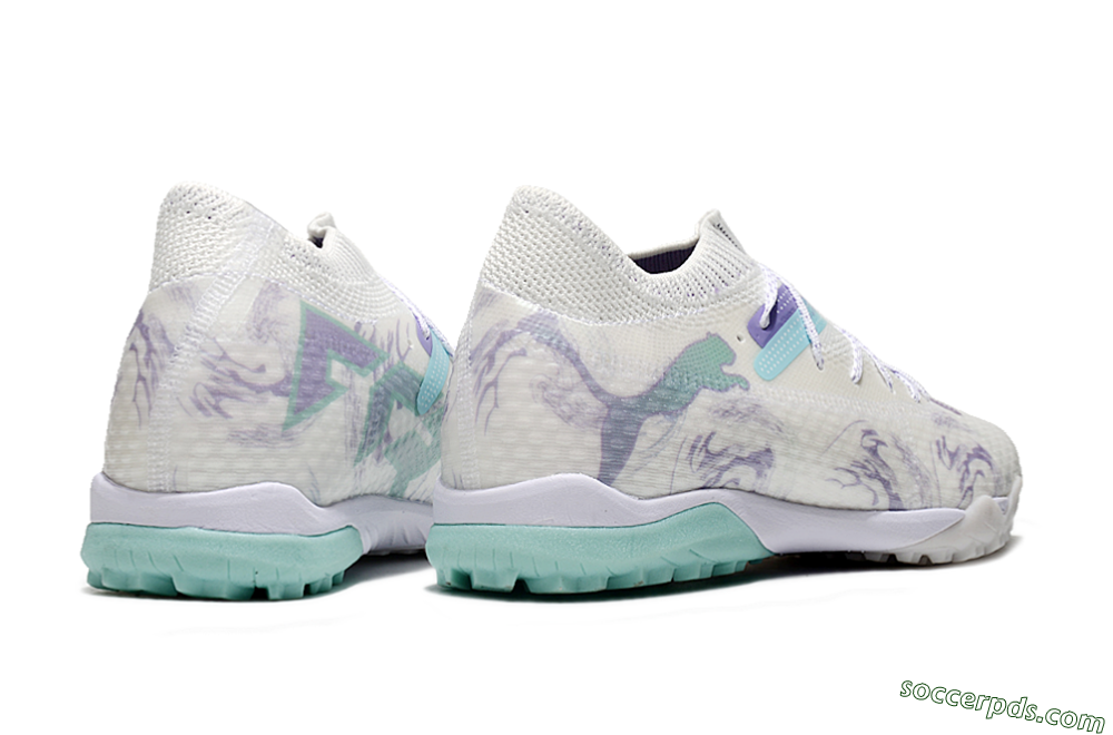 Puma Future Ultimate TF Low-Tops Football Shoes - Beige/Jade/Purple 6