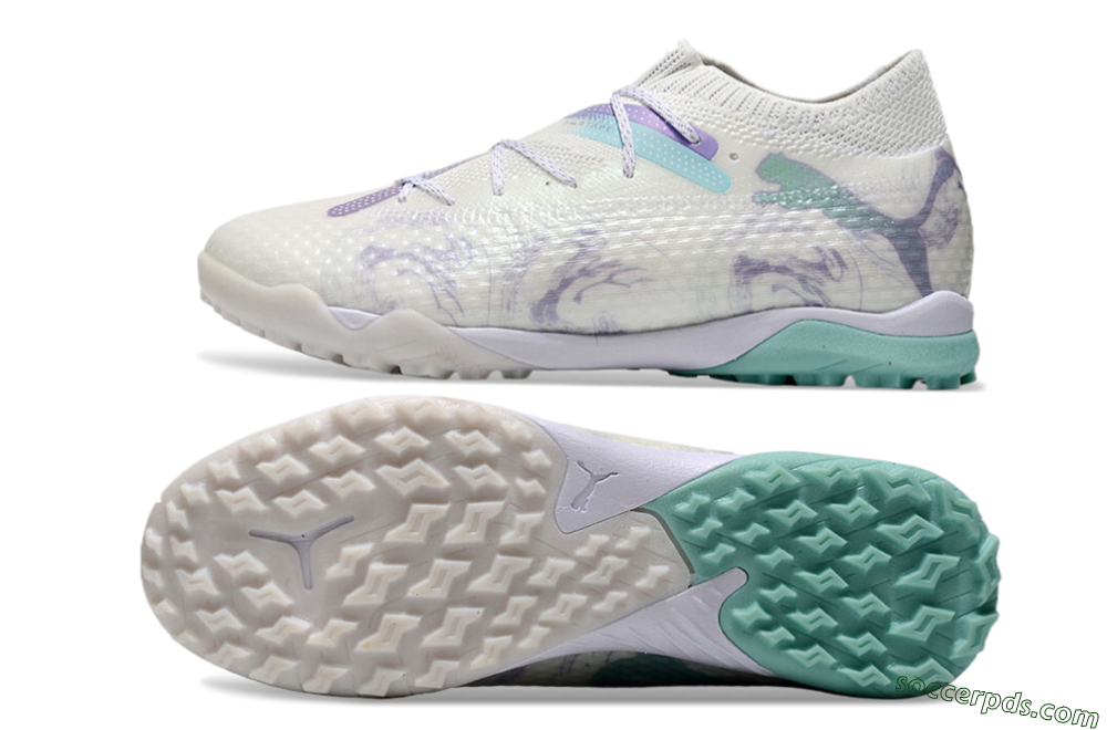 Puma Future Ultimate TF Low-Tops Football Shoes - Beige/Jade/Purple 0