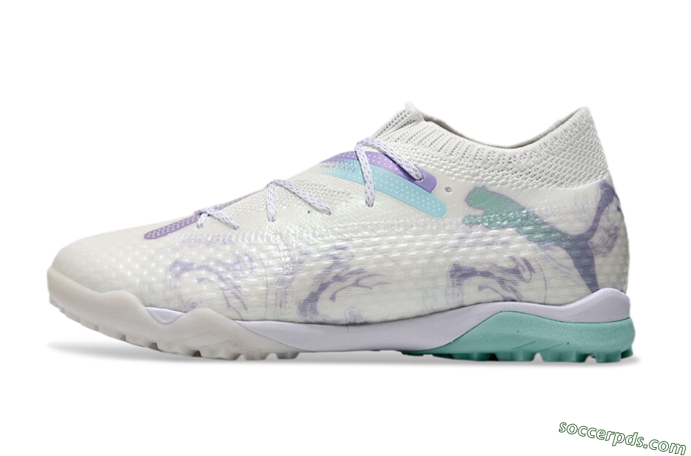 Puma Future Ultimate TF Low-Tops Football Shoes - Beige/Jade/Purple 2