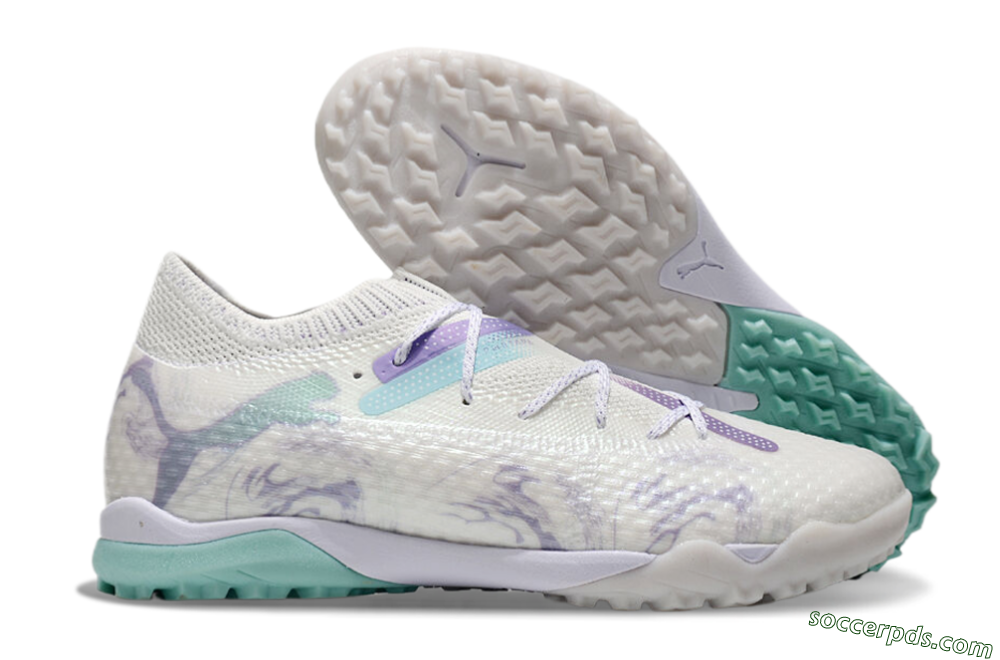 Puma Future Ultimate TF Low-Tops Football Shoes - Beige/Jade/Purple 1