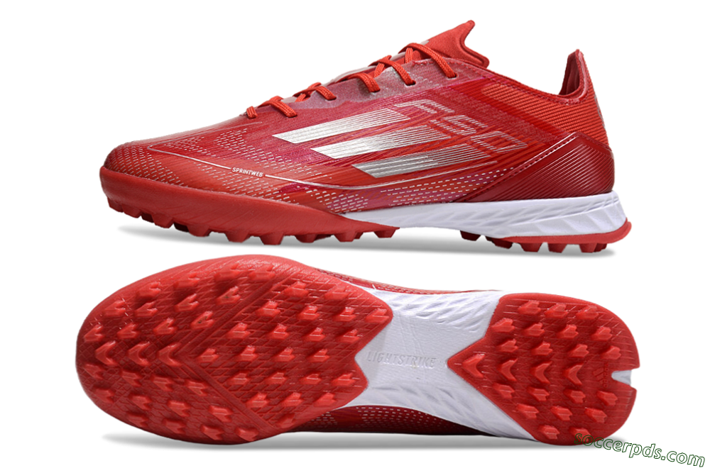 Adidas F50 Pro TF Low-Tops Football Shoes - Red/Silver/White 0