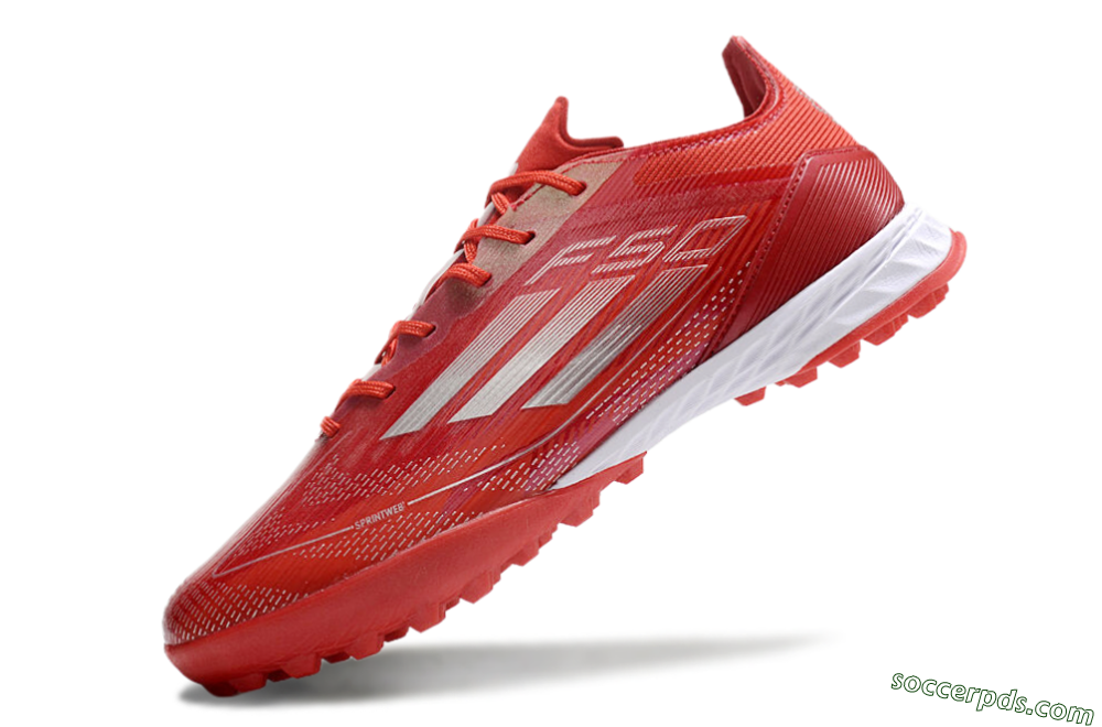 Adidas F50 Pro TF Low-Tops Football Shoes - Red/Silver/White 5