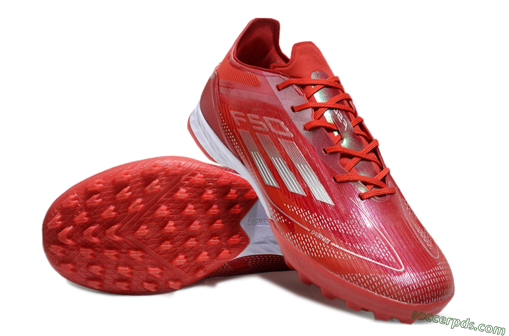 Adidas F50 Pro TF Low-Tops Football Shoes - Red/Silver/White 3