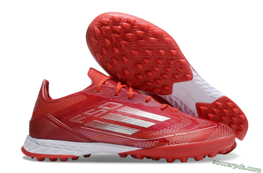 Adidas F50 Pro TF Low-Tops Football Shoes - Red/Silver/White 1