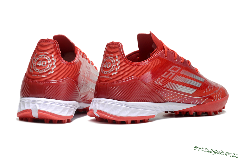 Adidas F50 Pro TF Low-Tops Football Shoes - Red/Silver/White 6