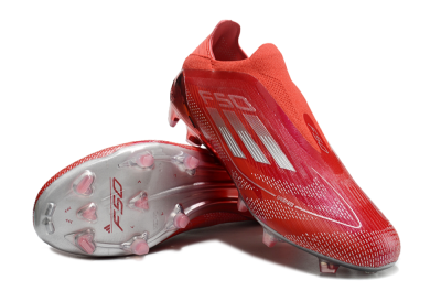 Adidas F50 Elite Laceless FG Low-Tops Football Boots - Red/Silver