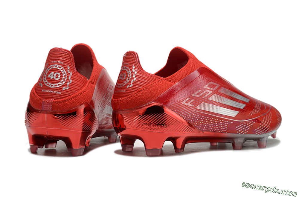Adidas F50 Elite Laceless FG Low-Tops Football Boots - Red/Silver 6