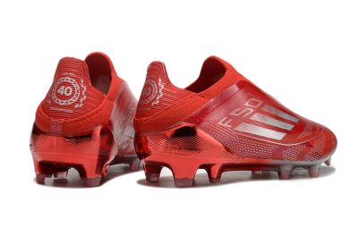 Adidas F50 Elite Laceless FG Low-Tops Football Boots - Red/Silver