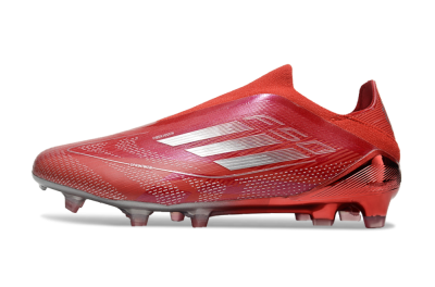 Adidas F50 Elite Laceless FG Low-Tops Football Boots - Red/Silver