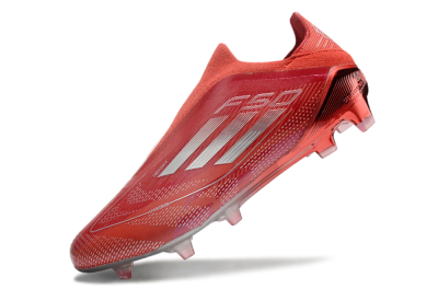 Adidas F50 Elite Laceless FG Low-Tops Football Boots - Red/Silver