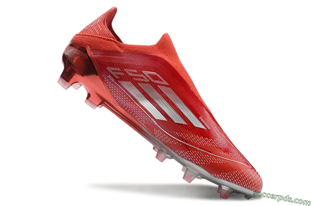 Adidas F50 Elite Laceless FG Low-Tops Football Boots - Red/Silver 4