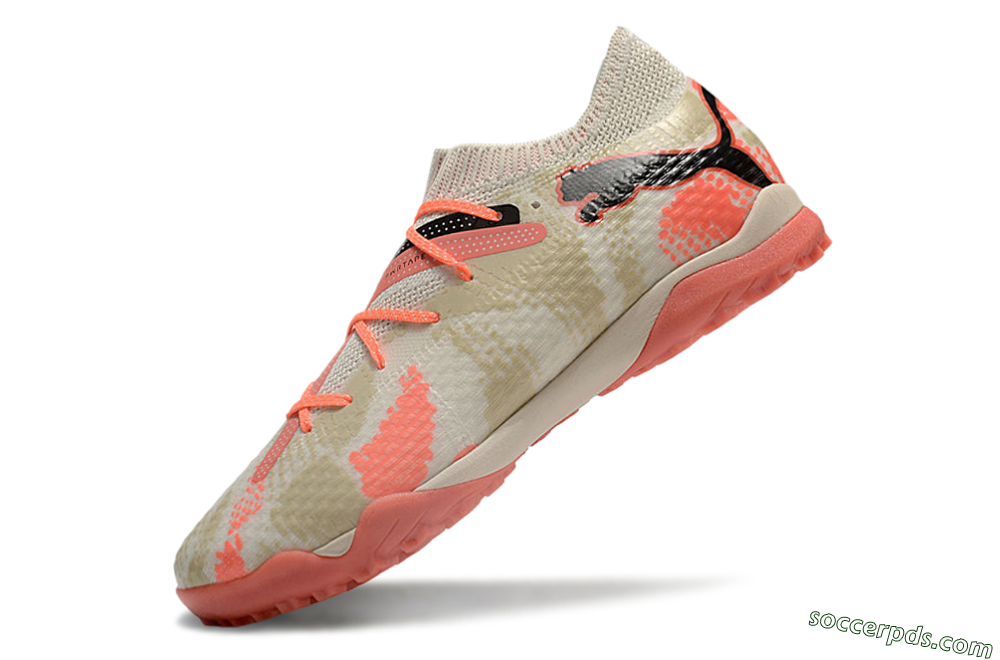 Puma Future Ultimate TF Low-Tops Football Shoes - Beige/Red/Black 5