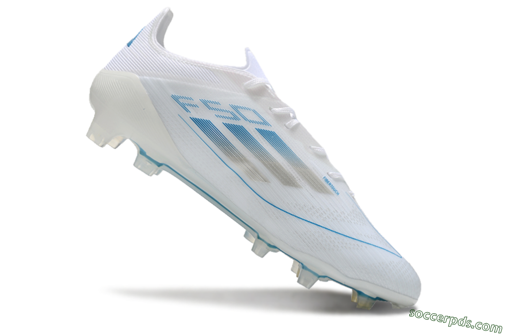 Adidas F50 Elite FG Low-Tops Football Boots - White/Silver/Blue 4