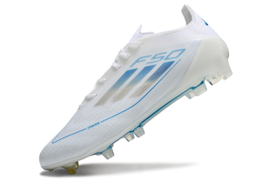 Adidas F50 Elite FG Low-Tops Football Boots - White/Silver/Blue