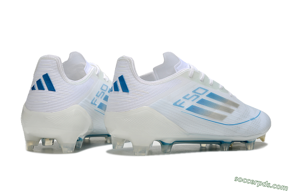 Adidas F50 Elite FG Low-Tops Football Boots - White/Silver/Blue 6