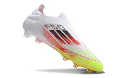 Adidas F50 Elite Laceless FG Low-Tops Football Boots - White/Yellow/Red