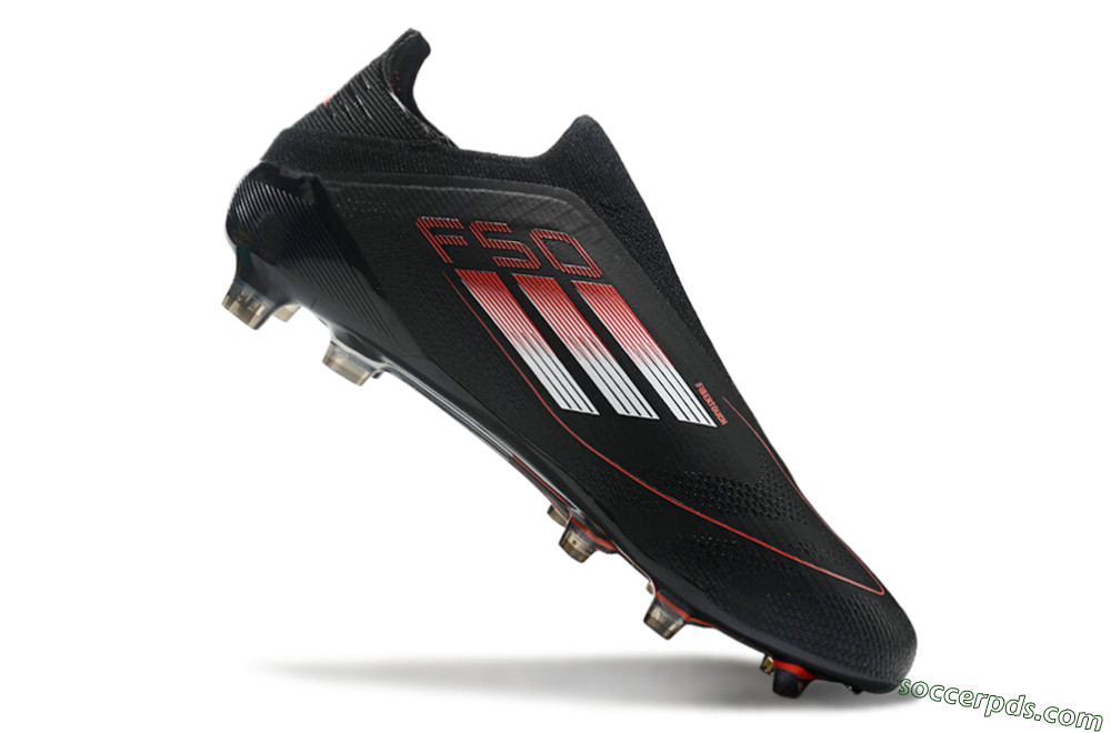 Adidas F50 Elite Laceless FG Low-Tops Football Boots - Black/White/Red 4