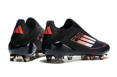 Adidas F50 Elite Laceless FG Low-Tops Football Boots - Black/White/Red