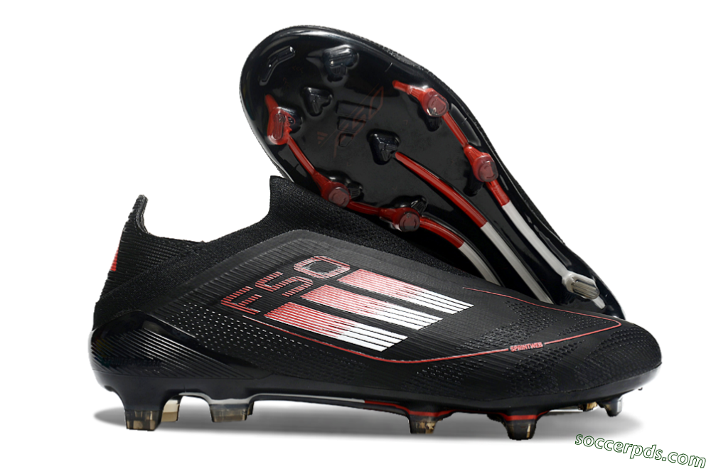 Adidas F50 Elite Laceless FG Low-Tops Football Boots - Black/White/Red 1