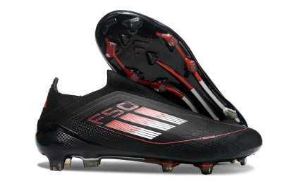 Adidas F50 Elite Laceless FG Low-Tops Football Boots - Black/White/Red