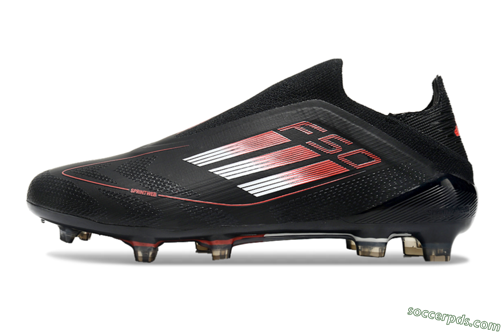 Adidas F50 Elite Laceless FG Low-Tops Football Boots - Black/White/Red 2