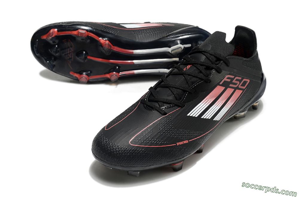 Adidas F50 Eltie FG Low-Tops Football Boots - Black/White/Red 3