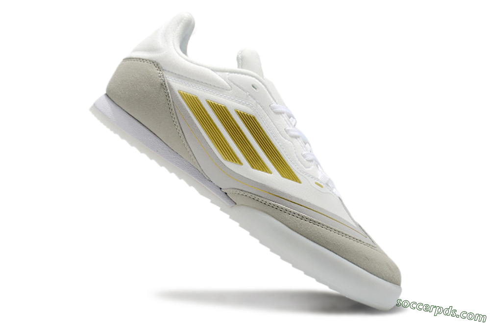 Messi Adizero F50 Freestyle IC Low-Tops Football Shoes - White/Grey/Gold 4