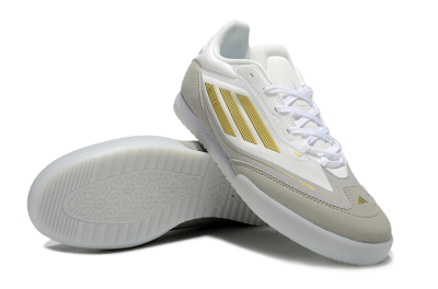 Messi Adizero F50 Freestyle IC Low-Tops Football Shoes - White/Grey/Gold
