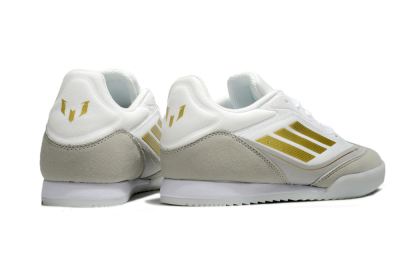 Messi Adizero F50 Freestyle IC Low-Tops Football Shoes - White/Grey/Gold