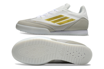 Messi Adizero F50 Freestyle IC Low-Tops Football Shoes - White/Grey/Gold