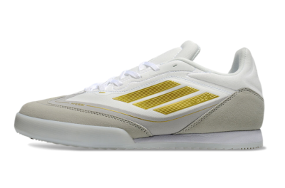 Messi Adizero F50 Freestyle IC Low-Tops Football Shoes - White/Grey/Gold