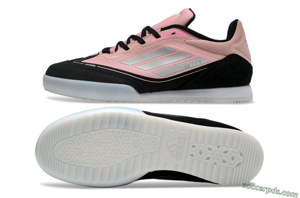 Messi Adizero F50 Freestyle IC Low-Tops Football Shoes - Pink/Silver/Black 0