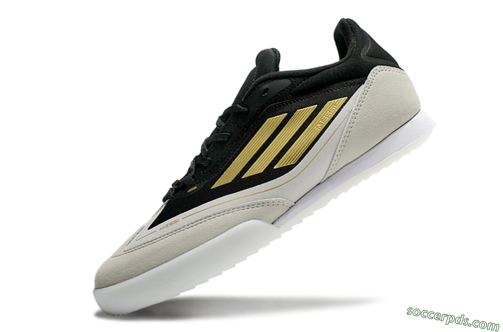 Messi Adizero F50 Freestyle IC Low-Tops Football Shoes - Grey/Black/Gold 5