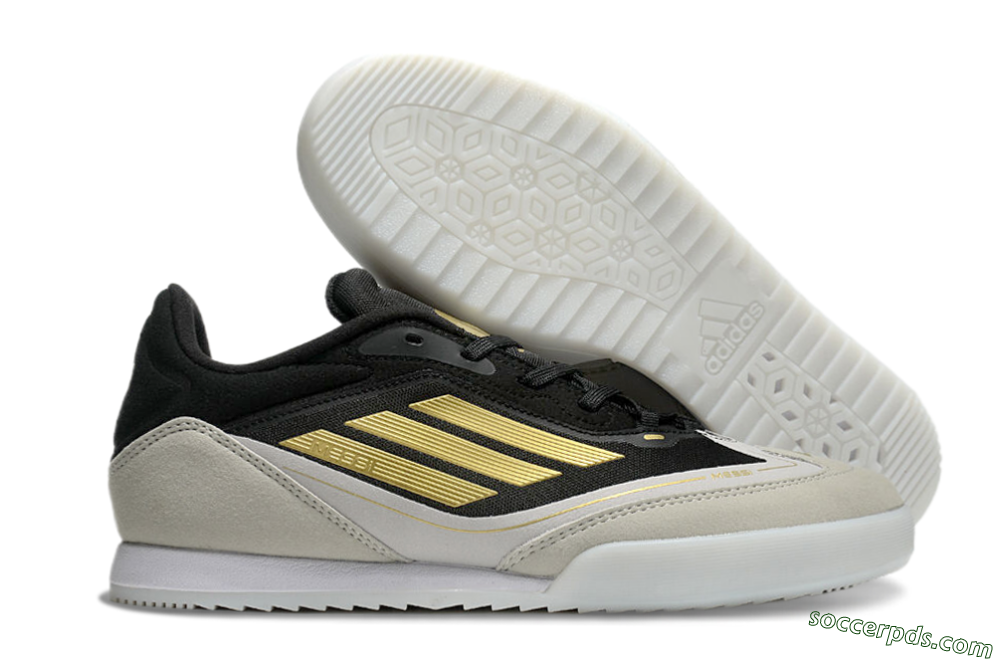 Messi Adizero F50 Freestyle IC Low-Tops Football Shoes - Grey/Black/Gold 1