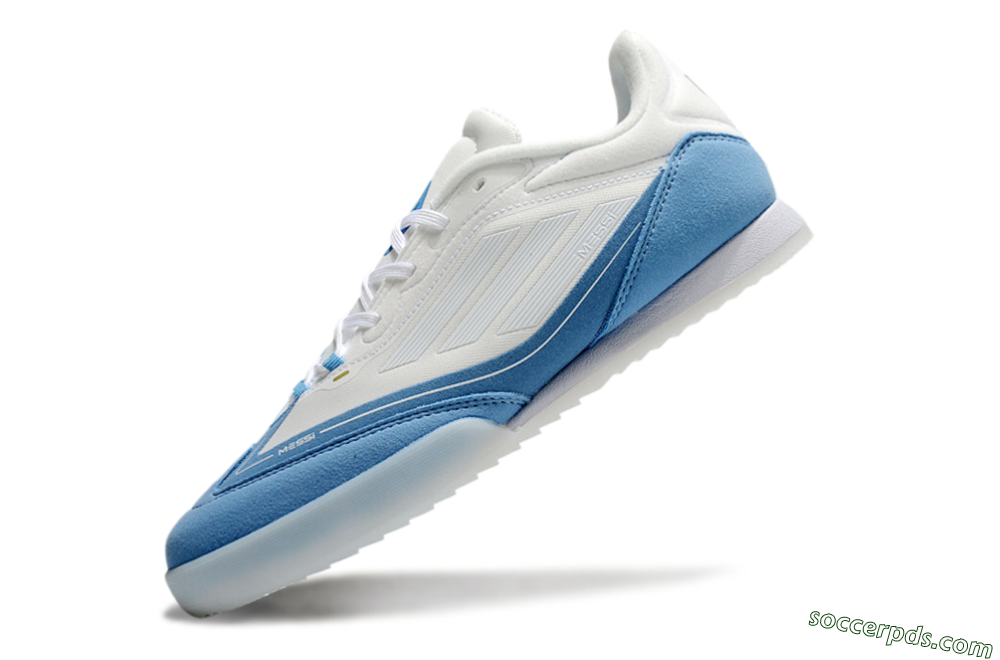 Messi Adizero F50 Freestyle IC Low-Tops Football Shoes - White/Blue/Grey 5