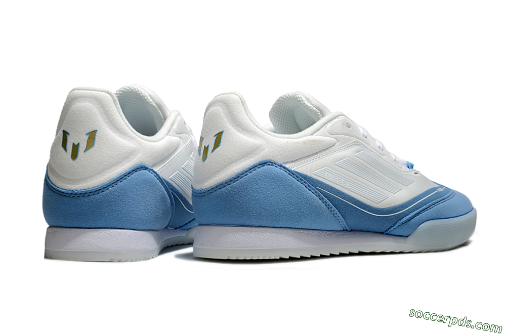 Messi Adizero F50 Freestyle IC Low-Tops Football Shoes - White/Blue/Grey 6