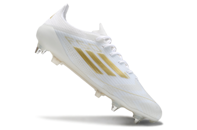 Adidas F50 Elite SG Low-Tops Football Boots - White/Gold/Silver